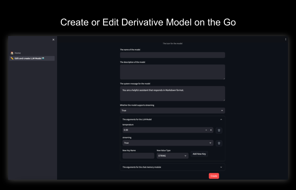 create or edit model